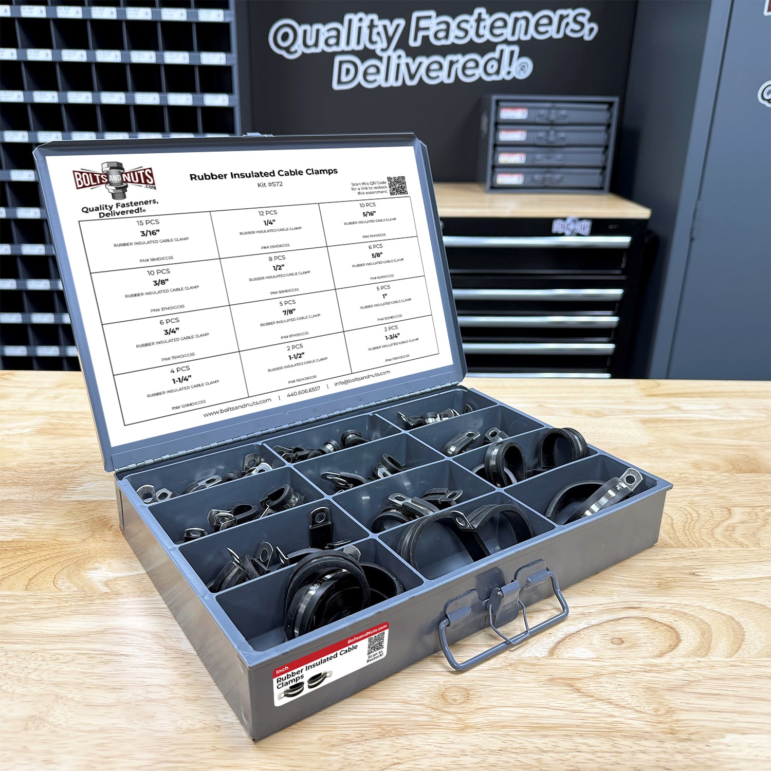 Rubber Insulated Clamp Assortment - 86 PCS