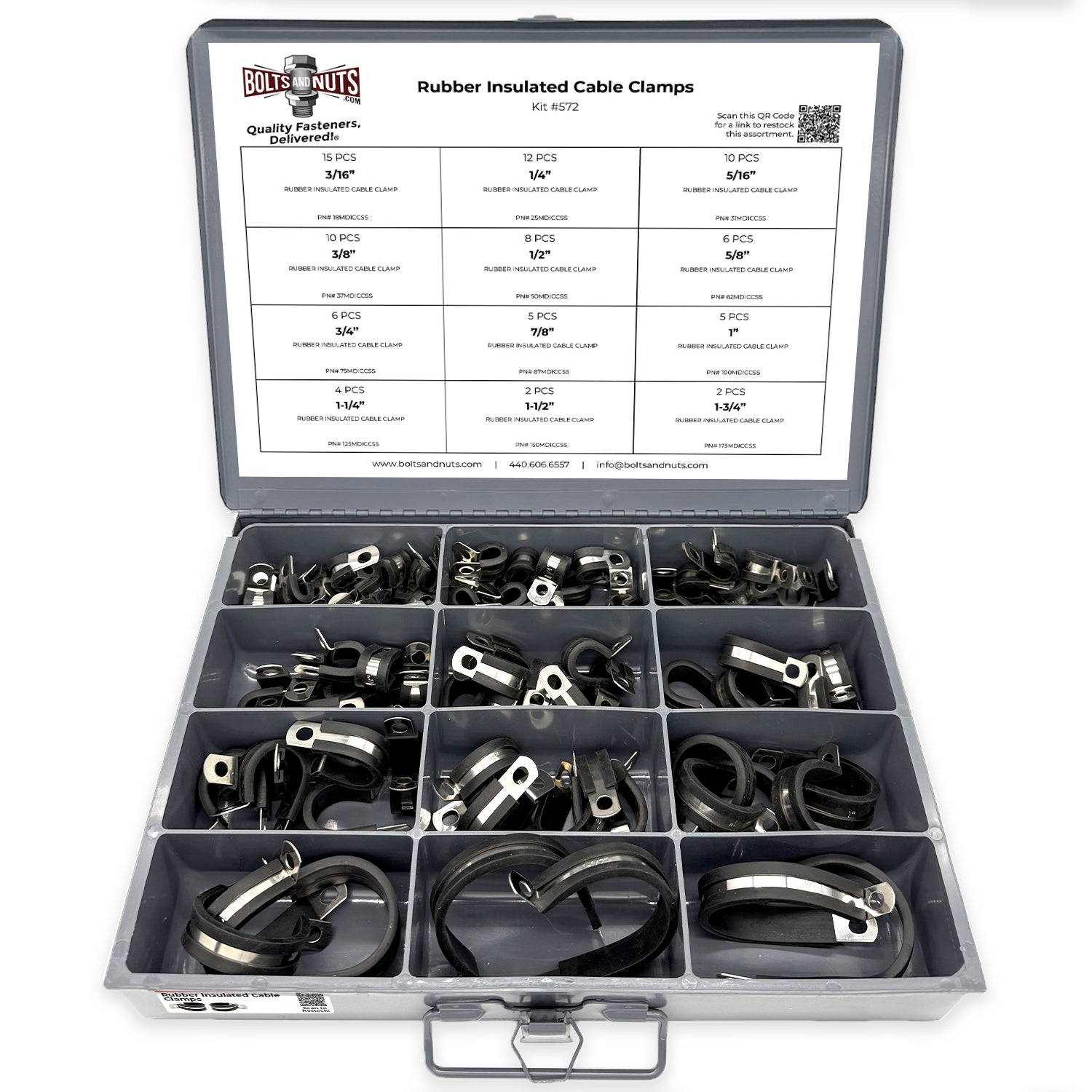 Rubber Insulated Clamp Assortment - 86 PCS