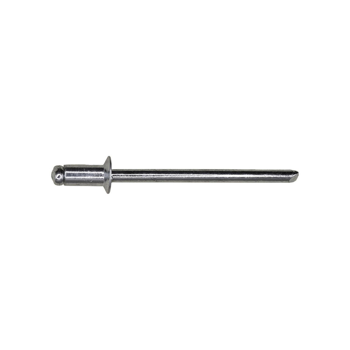 1/8"x7/32" Silver Countersunk Head Panel Blind Rivets, 1/16"-1/8" Grip, Steel Body, Steel Mandrel, Steel Rivet - Steel Mandrel