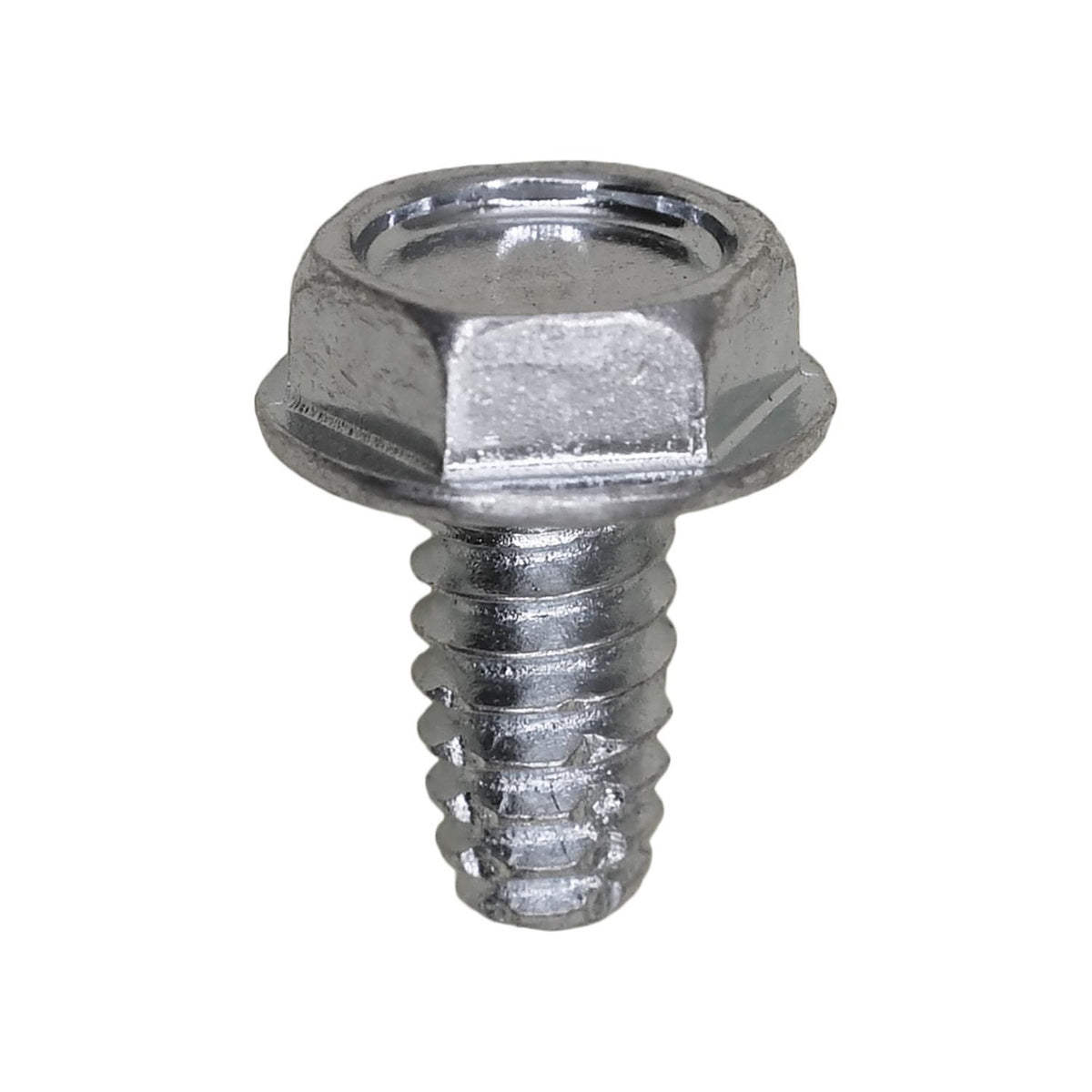 #10-24x3/8" Hex Head Washer Indented Type F Screw, Zinc Chromate