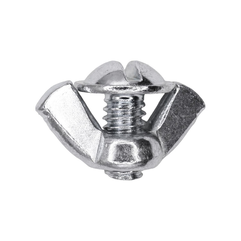 1/4"-20x1/2" Slotted Truss Head License Plate Screw Wing Nut And Washer, 9/16" Washer, Zinc