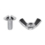 1/4"-20x1/2" Slotted Truss Head License Plate Screw Wing Nut And Washer, 9/16" Washer, Zinc