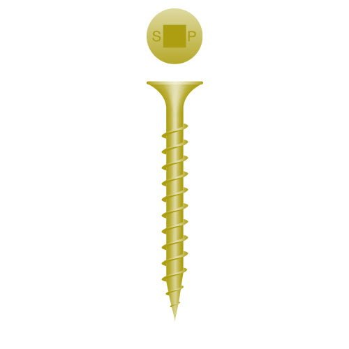 #6 Strong-Point Bugle Head 6 x 1-1/4, SQ, Coarse, Type '17', Zinc Yellow