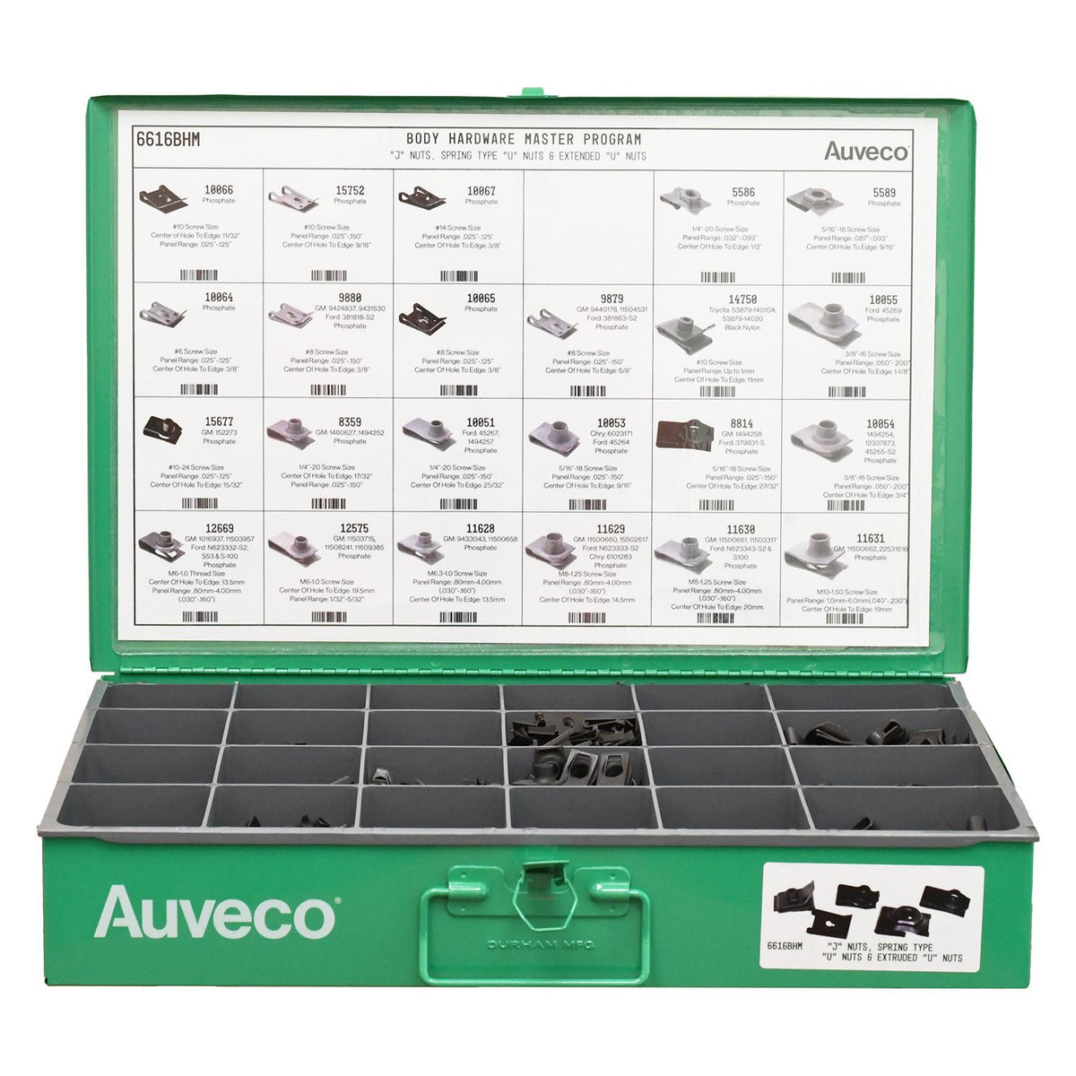 Body Hardware Master Assortment Drawer BHM J Nuts, Spring Type U-Nuts And Extruded U-Nuts