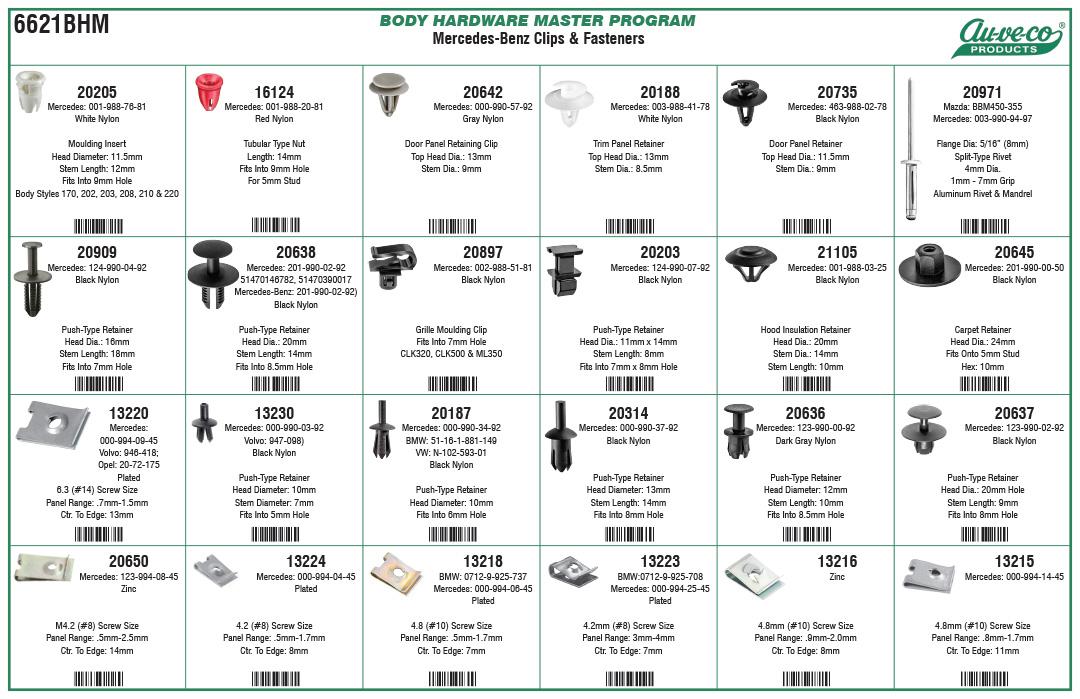 Body Hardware Master Assortment Drawer BHM Clips And Fasteners