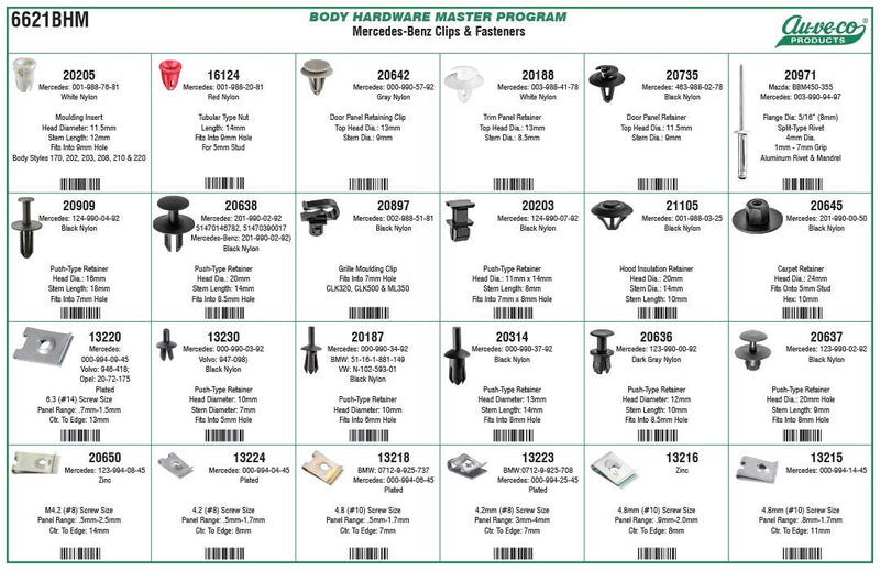 Body Hardware Master Assortment Drawer BHM Clips And Fasteners