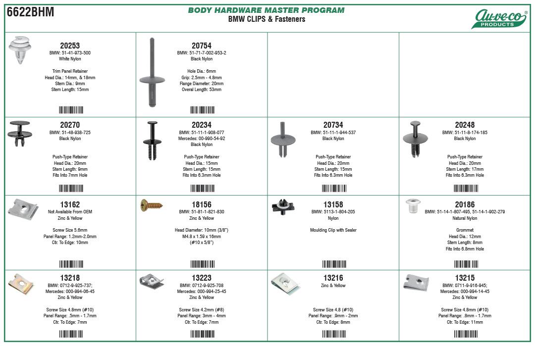 Body Hardware Master Assortment Drawer BHM Clips And Fasteners