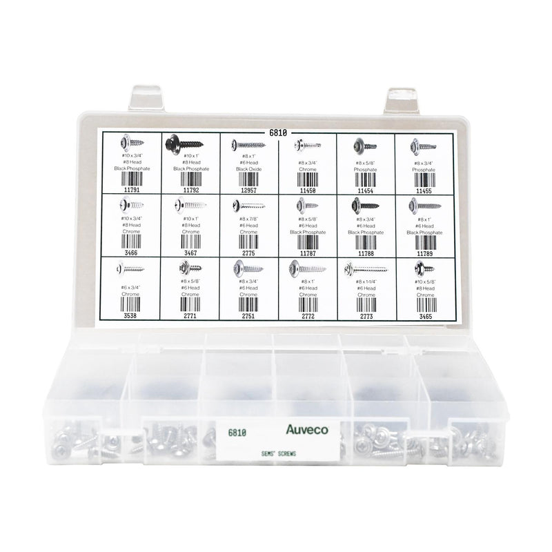 SEMS Screw Quik-Select Kit Assortment, 18 Varieties - 140 Pieces