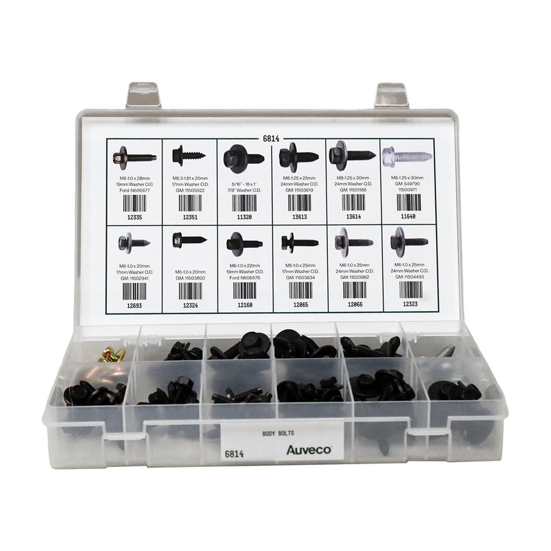 Body Bolt Quik-Select Kit Assortment, 12 Varieties - 101 Pieces