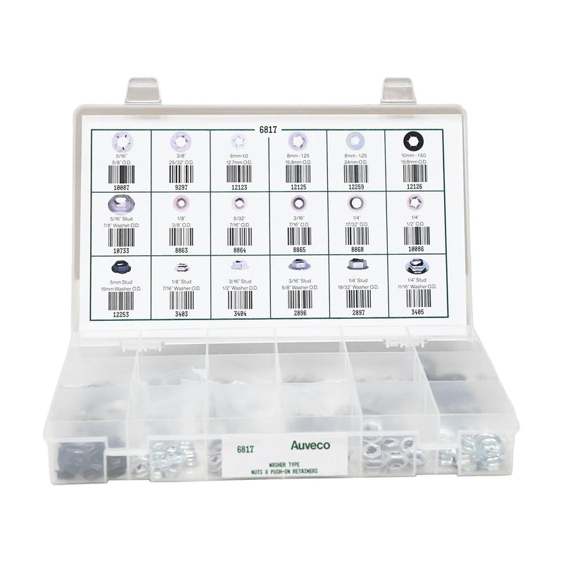 Washer Nut And Push-On Retainers Quik-Select Kit Assortment