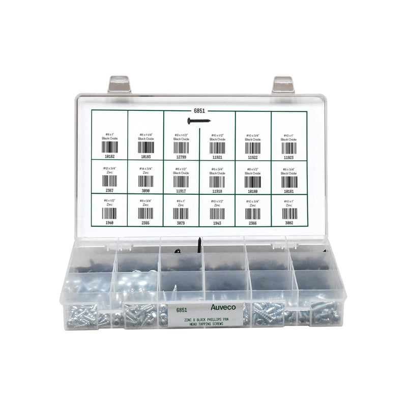 Phillips Pan Head Tapping Screw Quik-Select Kit Assortment, 18 Varieties - 457 Pieces