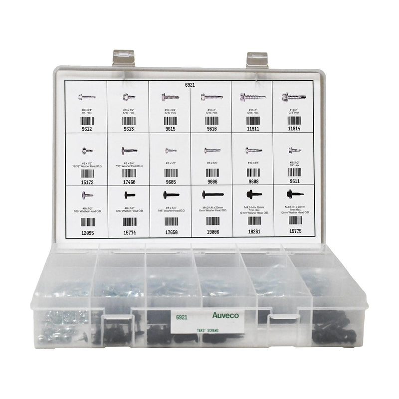 Teks Screws Assortment, 18 Varieties - 520 Pieces