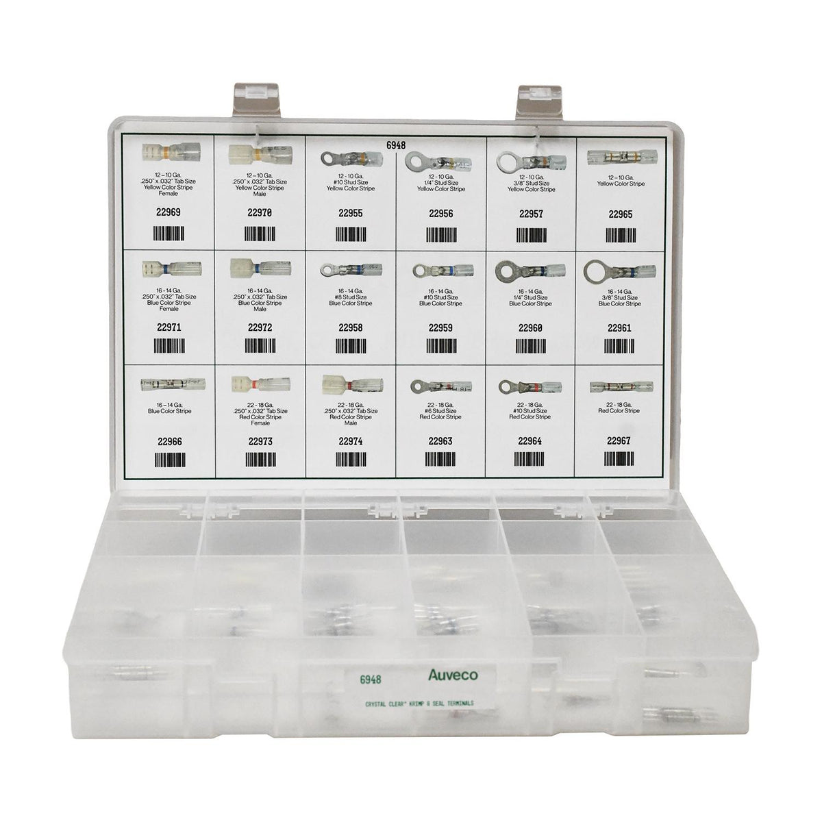 Crystal Krimp & Seal Terminals Quik-Select II Assortment, 18 Varieties - 64 Pieces
