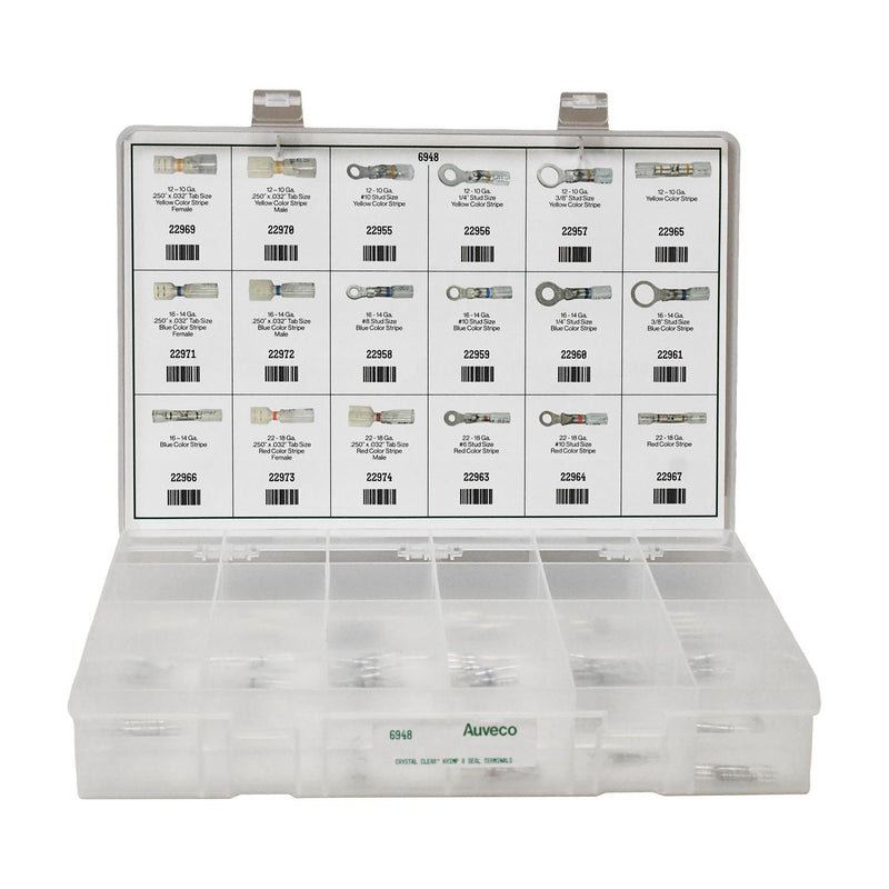 Crystal Krimp & Seal Terminals Quik-Select II Assortment, 18 Varieties - 64 Pieces