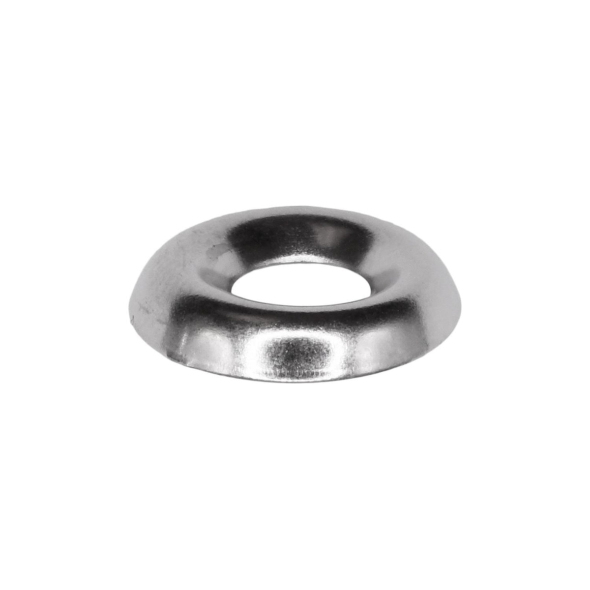 #10 Brass Countersunk Finishing Washer Nickel, 1/4" ID, 19/32" OD