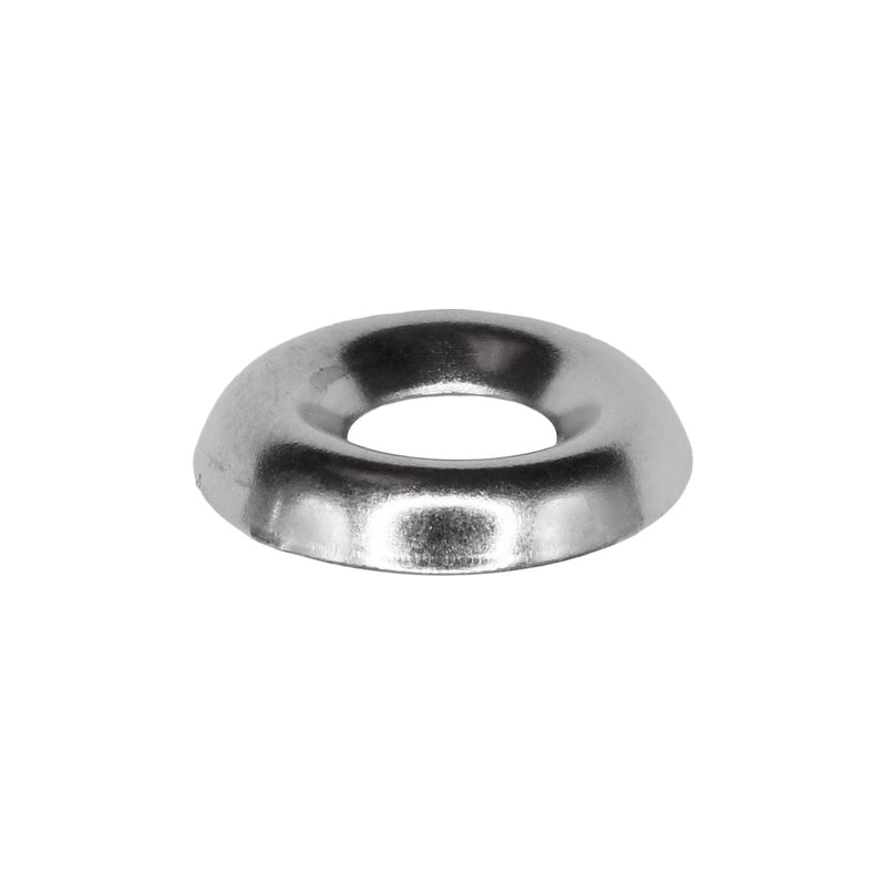 #10 Brass Countersunk Finishing Washer Nickel, 1/4" ID, 19/32" OD