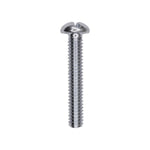 1/4"-20x1-1/2" Slotted Round Head Machine Screw, Zinc Chromate