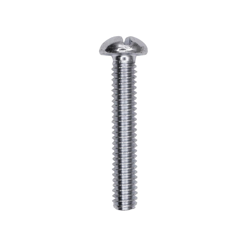 1/4"-20x1-1/2" Slotted Round Head Machine Screw, Zinc Chromate