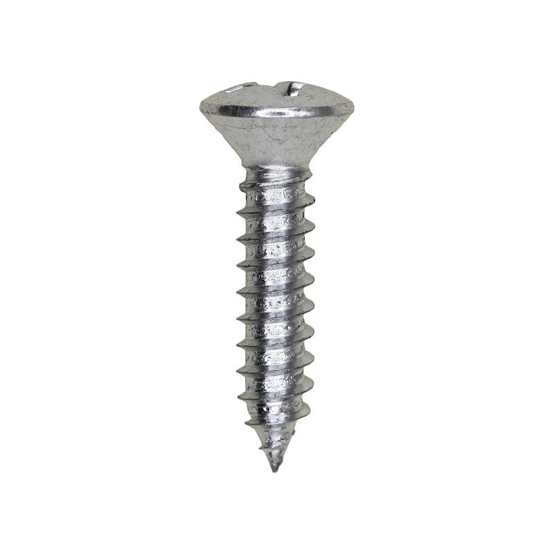 #12x1" Phillips Oval Head Tapping Screw, Type A/AB, Zinc
