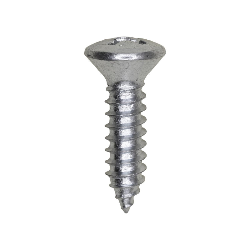 #14x1" Phillips Oval Head Tapping Screw, Type A/AB, Zinc