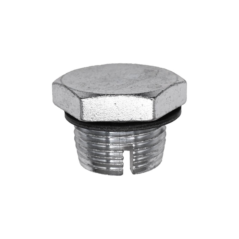 7/8"-14 Single Oversize Self Tapping Drain Plug with Gasket, Zinc
