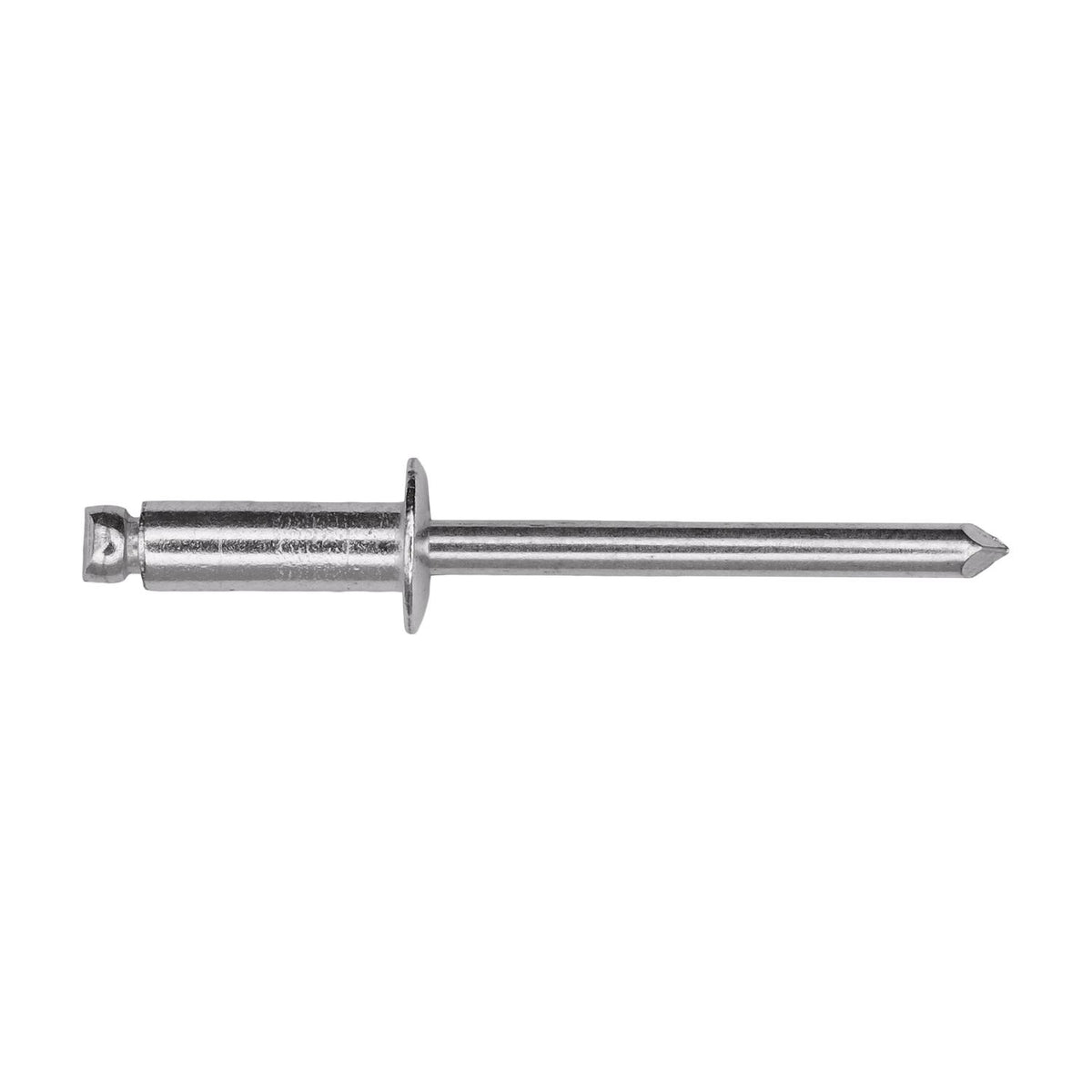 3/16"x9/16" Silver Dome Head Pan-L Rivets, 1/4"-3/8" Grip, Aluminum Body, Aluminum Mandrel, Aluminum Rivet - Aluminum Mandrel