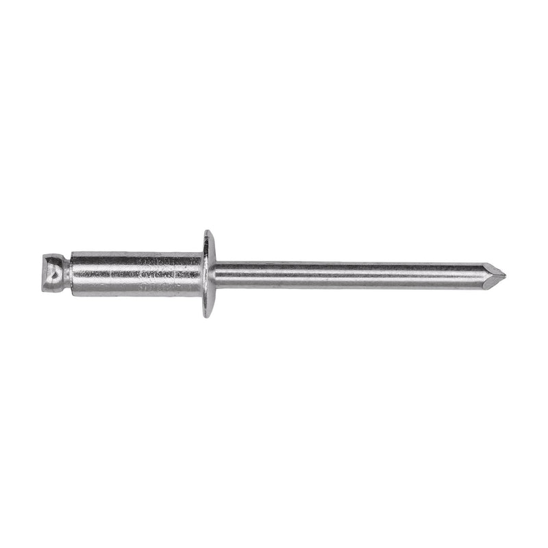 3/16"x9/16" Silver Dome Head Pan-L Rivets, 1/4"-3/8" Grip, Aluminum Body, Aluminum Mandrel, Aluminum Rivet - Aluminum Mandrel