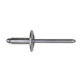 3/16"x9/16" Silver Large Dome Head Pan-L Rivets, 1/4"-3/8" Grip, Steel Body, Steel Mandrel, 5/8"