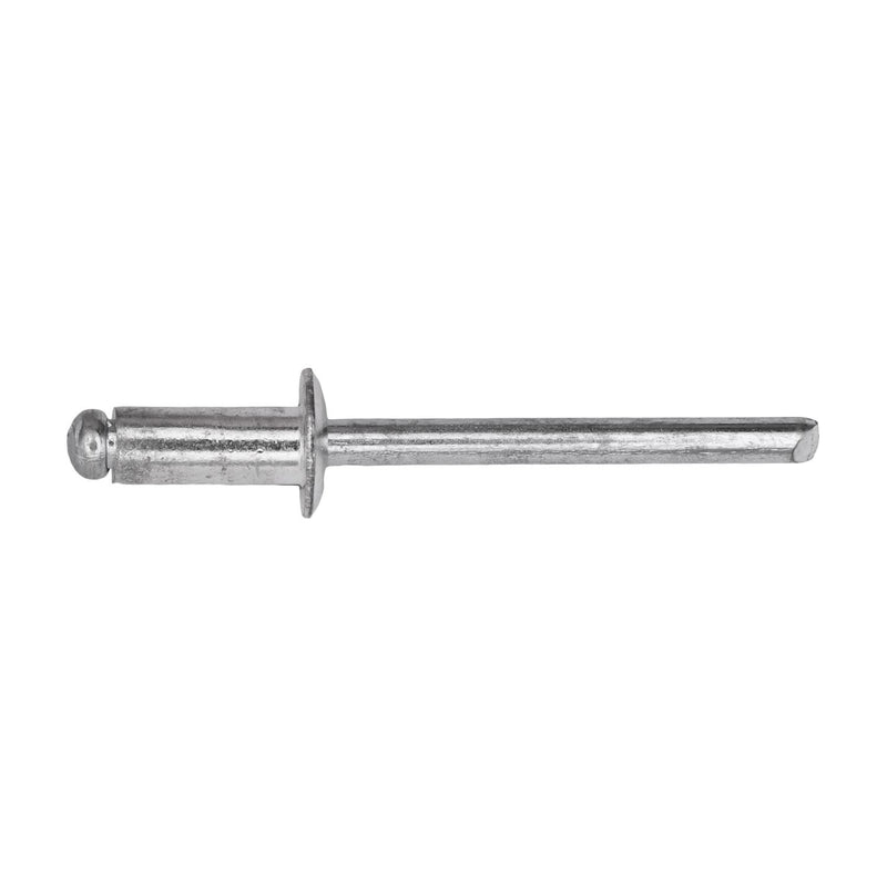 3/16"x3/8" Silver Dome Head Pan-L Rivets, 1/8"-1/4" Grip, Aluminum Body, Steel Mandrel, Aluminum Rivet - Steel Mandrel