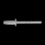 3/16"x3/8" Silver Dome Head Pan-L Rivets, 1/8"-1/4" Grip, Aluminum Body, Steel Mandrel, Aluminum Rivet - Steel Mandrel
