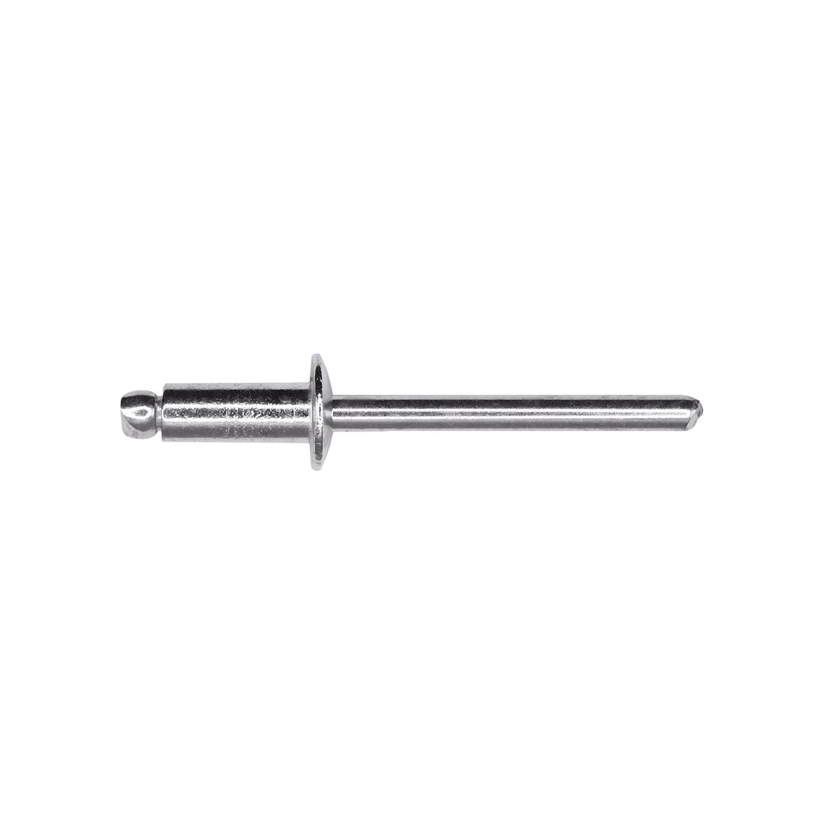 3/16"x7/16" Silver Dome Head Pan-L Rivets, 1/8"-1/4" Grip, Aluminum Body, Aluminum Mandrel, Aluminum Rivet - Aluminum Mandrel