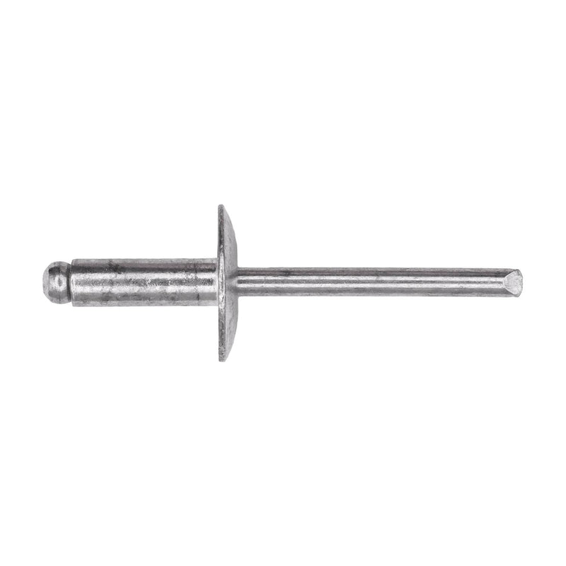 3/16"x9/16" Silver Large Dome Head Pan-L Rivets, 1/4"-3/8" Grip, Aluminum Body, Aluminum Mandrel, 5/8"