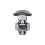 7/16"-14x1" Round Head Bumper Bolts with Hex Nuts, Zinc