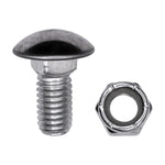 7/16"-14x1" Round Head Bumper Bolts with Hex Lock Nuts, Zinc