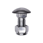 7/16"-14x1" Round Head Bumper Bolts with Hex Lock Nuts, Zinc