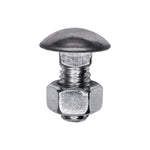 7/16"-14x7/8" Round Head Bumper Bolts with Hex Nuts, Zinc