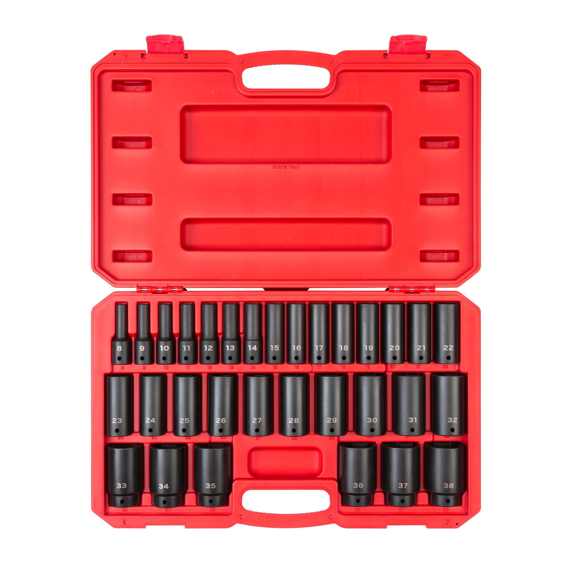 1/2 Inch Drive Deep 6-Point Impact Socket Set with Case, 31-Piece (8 - 38 mm)