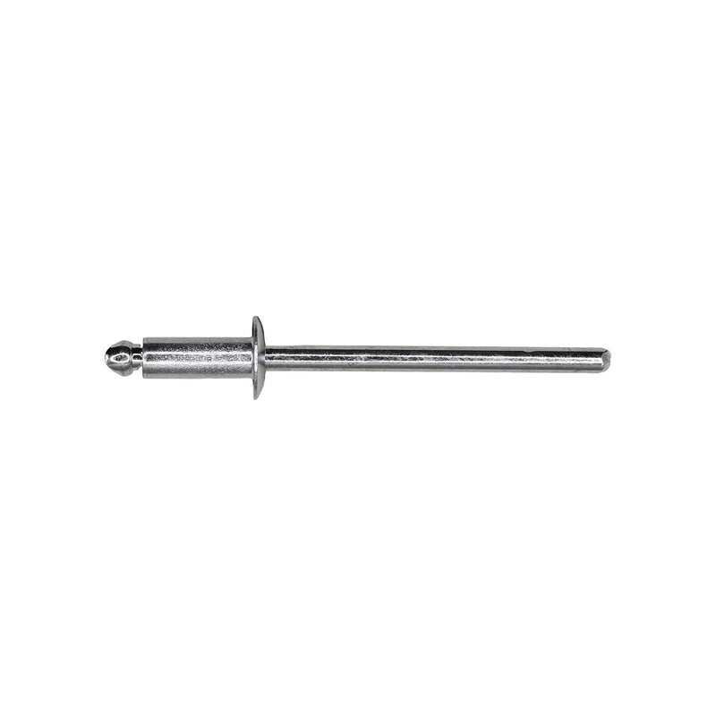 5/32"x3/8" Silver Dome Head Pan-L-Rivets, 3/16"-1/4" Grip, Steel Body, Steel Mandrel, Steel Rivet - Steel Mandrel