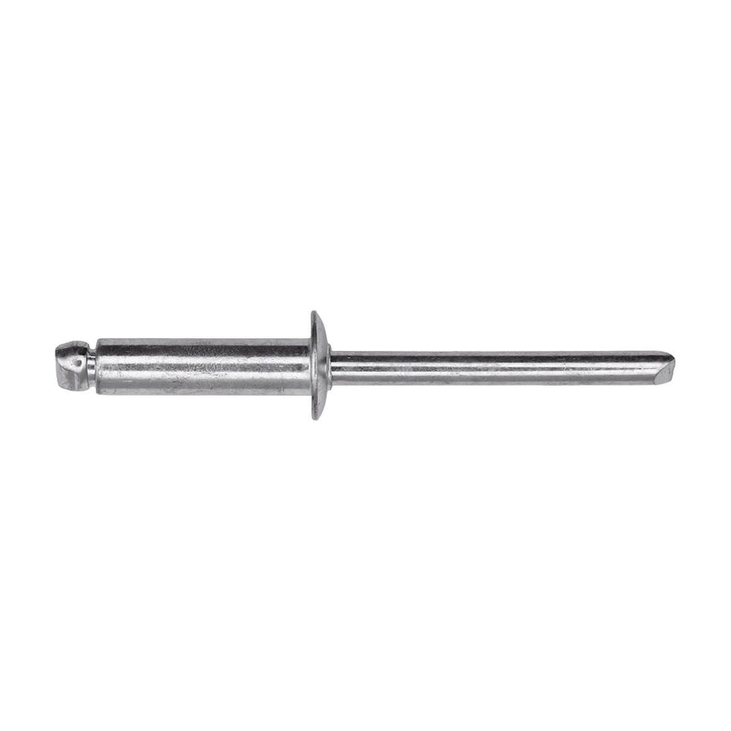 3/16"x11/16" Silver Dome Head Pan-L-Rivets, 3/8"-1/2" Grip, Steel Body, Steel Mandrel, Steel Rivet - Steel Mandrel