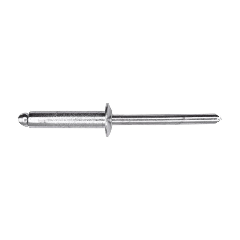 3/16"x13/16" Silver Dome Head Pan-L-Rivets, 1/2"-5/8" Grip, Steel Body, Steel Mandrel