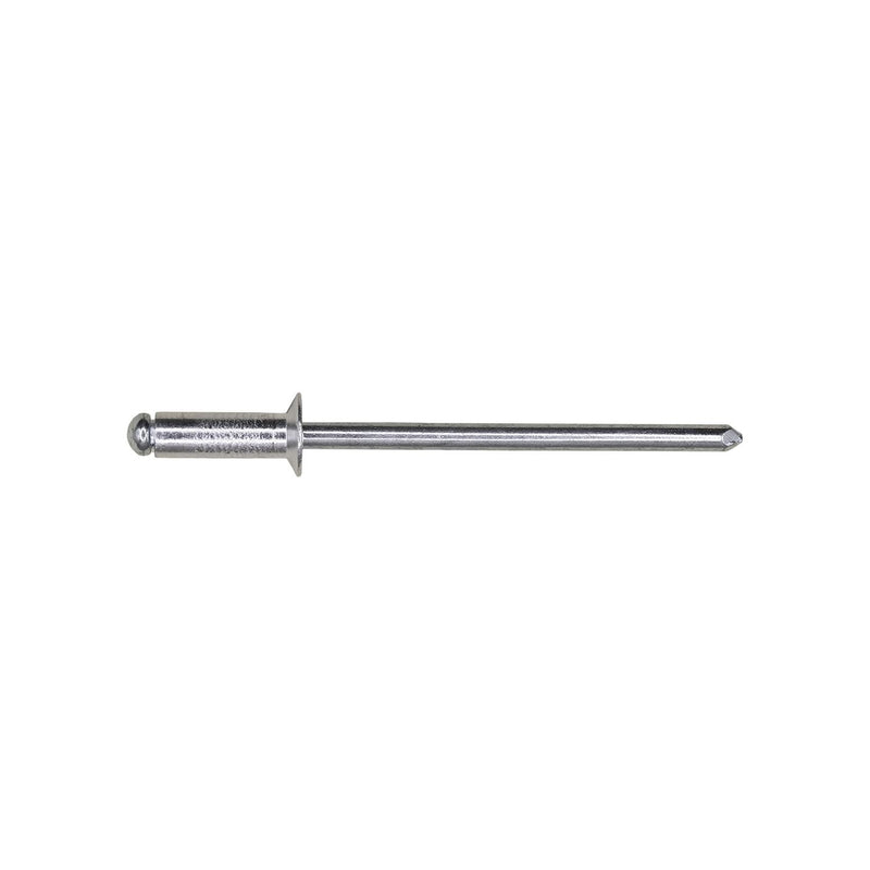 1/8"x3/8" Silver Countersunk Head Blind Rivet Aluminum/Steel, 3/16"-1/4" Grip, Aluminum Body, Steel Mandrel