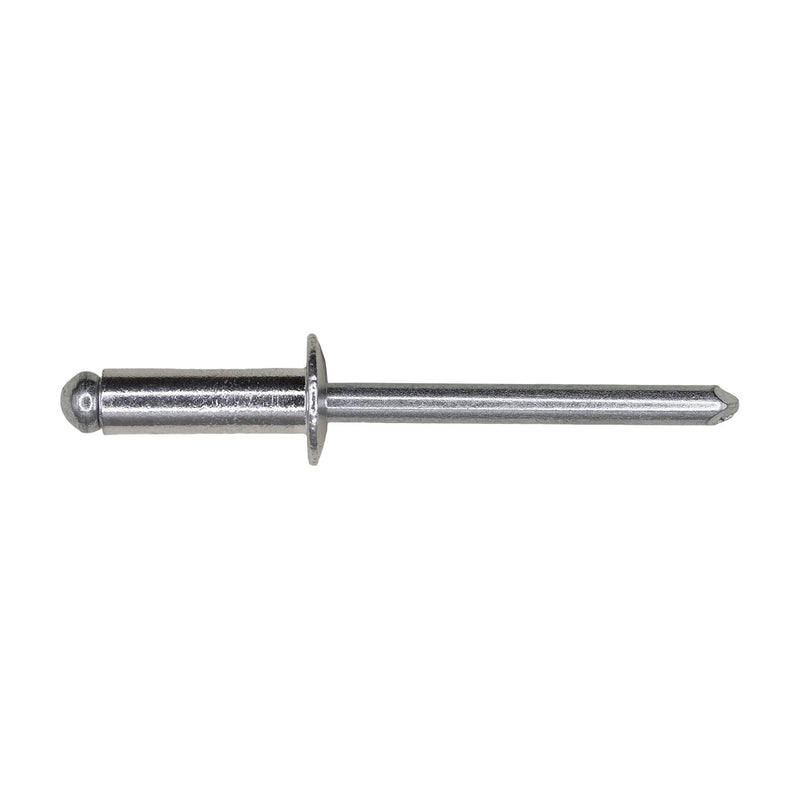 3/16"x9/16" Silver Dome Head Blind Rivet Aluminum/Steel, 1/4"-3/8" Grip, Aluminum Body, Steel Mandrel