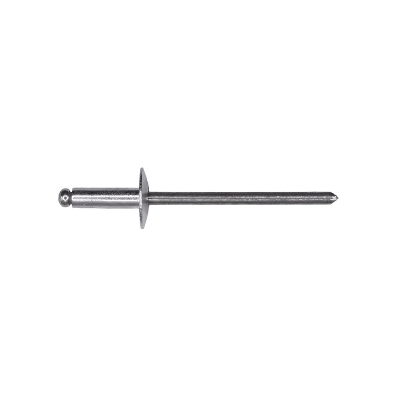 1/8"x3/8" Silver Large Dome Head Pan-L-Rivets, 3/16"-1/4" Grip, Aluminum Body, Aluminum Mandrel, Aluminum Rivet - Aluminum Mandrel