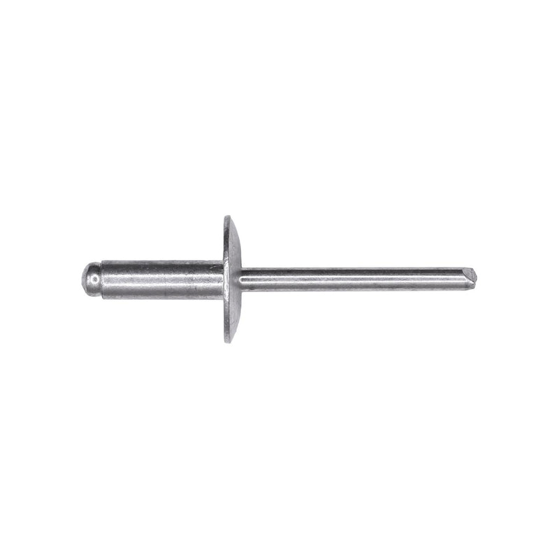 3/16"x11/16" Silver Dome Head Blind Rivet Aluminum, 3/8"-1/2" Grip, Aluminum Body, Aluminum Mandrel, Aluminum Rivet - Aluminum Mandrel
