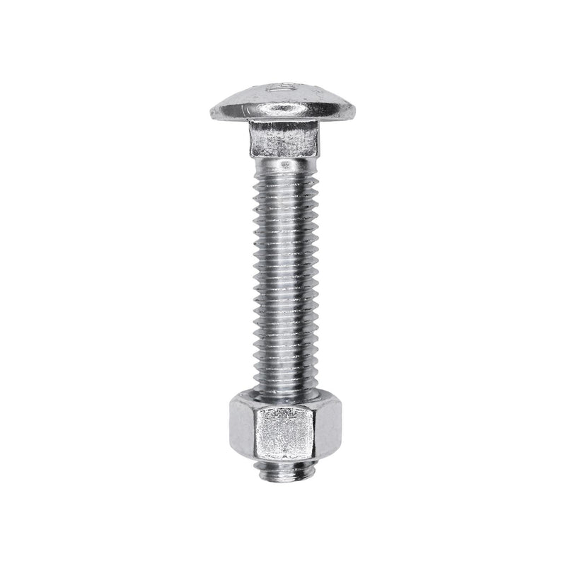 3/8"x2" Carriage Bolt, Zinc