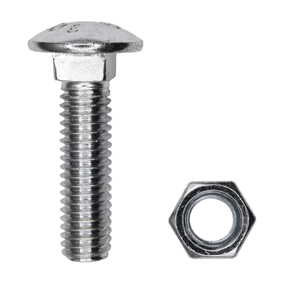 3/8"x4" Carriage Bolt, Zinc