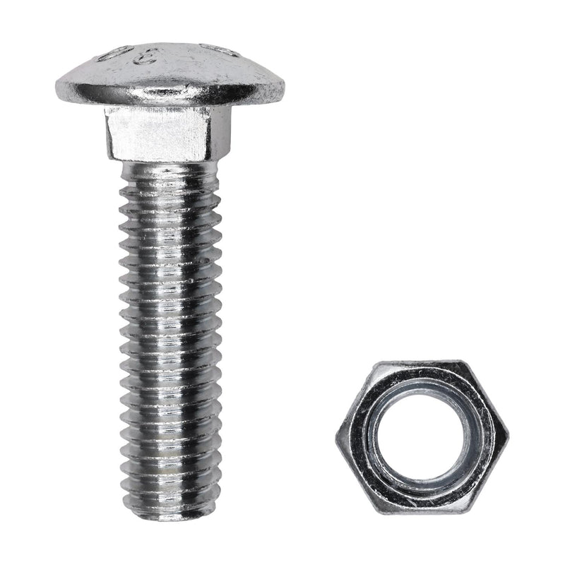3/8"x4" Carriage Bolt, Zinc