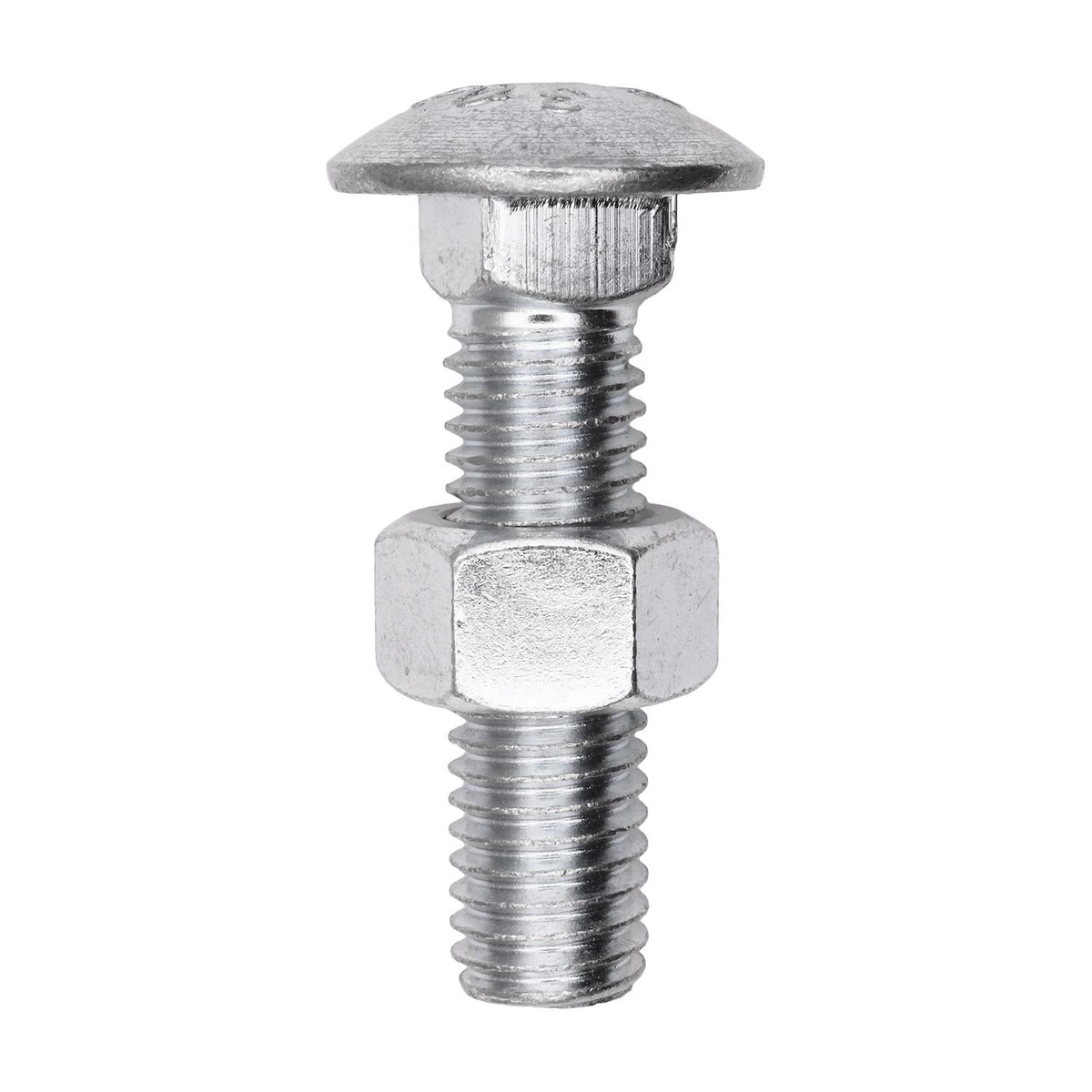 1/2"x2" Carriage Bolt, Zinc