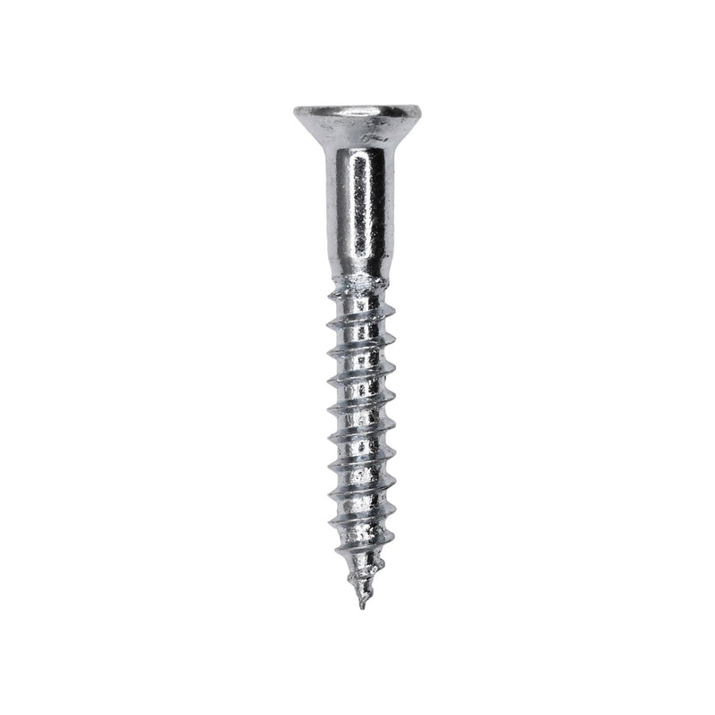 1" Phillips Flat Head Wood Screw, Zinc