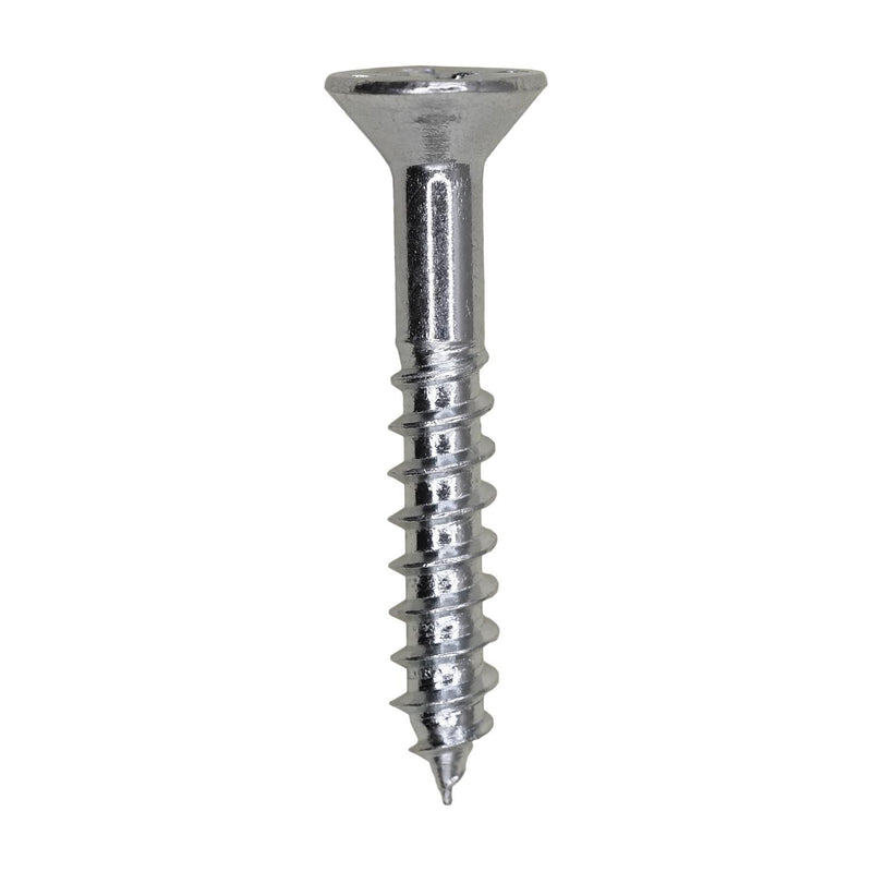1-1/4" Phillips Flat Head Wood Screw, Zinc